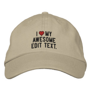 Boné Personalize isto! Edite o texto que eu amo