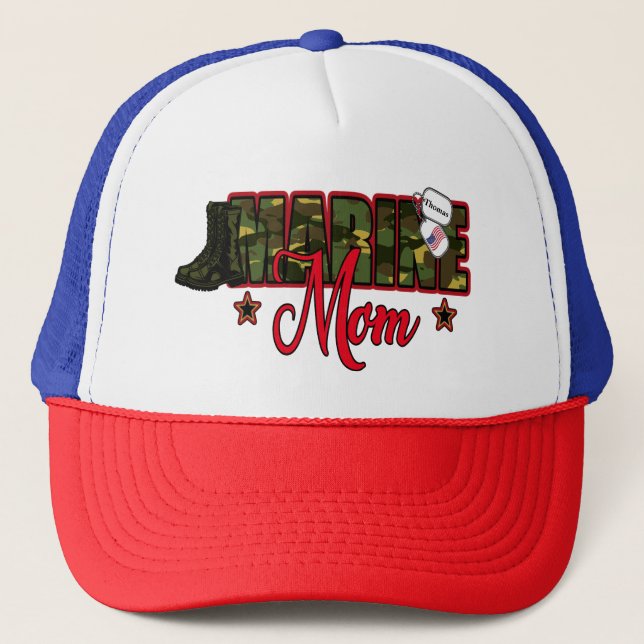 Boné Personalize Mãe do Fuzileiro com Placa de Identifi (Frente)