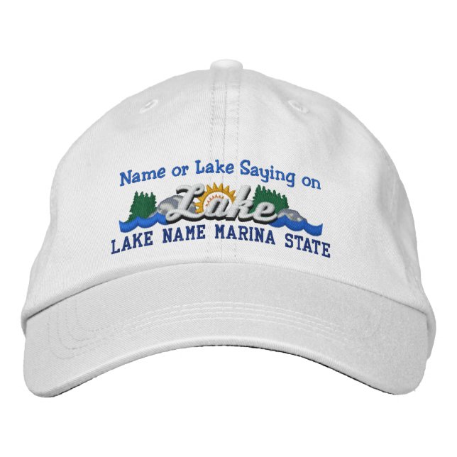 Boné Personalize seu nome de bordado LAKE ou nome LAKE (Frente)