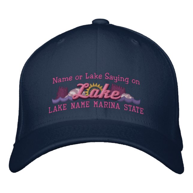 Boné Personalize seu nome de bordado LAKE ou nome LAKE (Frente)