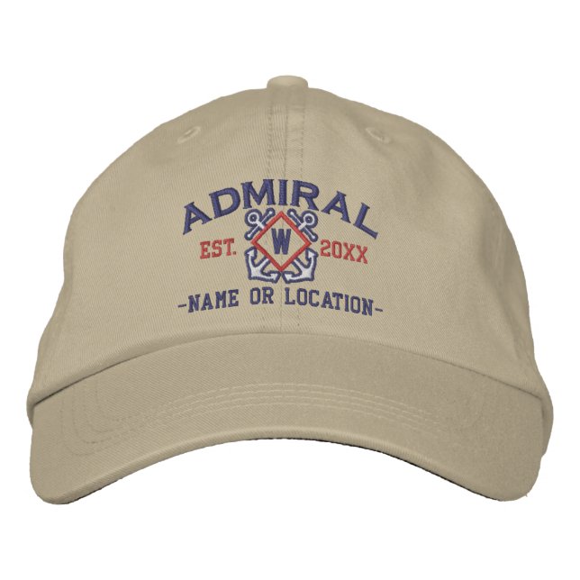 Boné Personalized Admiral Nautical Monogram & more (Frente)