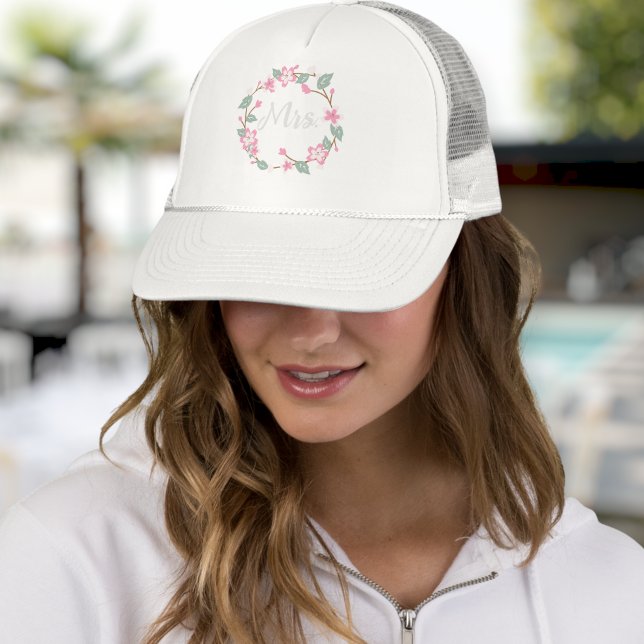 Boné Personalized Baseball Cap - Floral Wreath Design (Criador carregado)