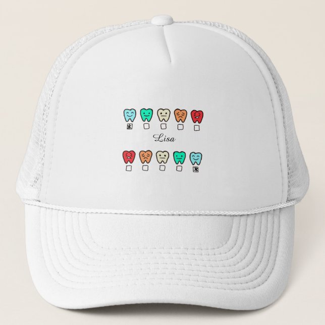 Boné Personalized- Custom Name Cute Dental Cap (Frente)