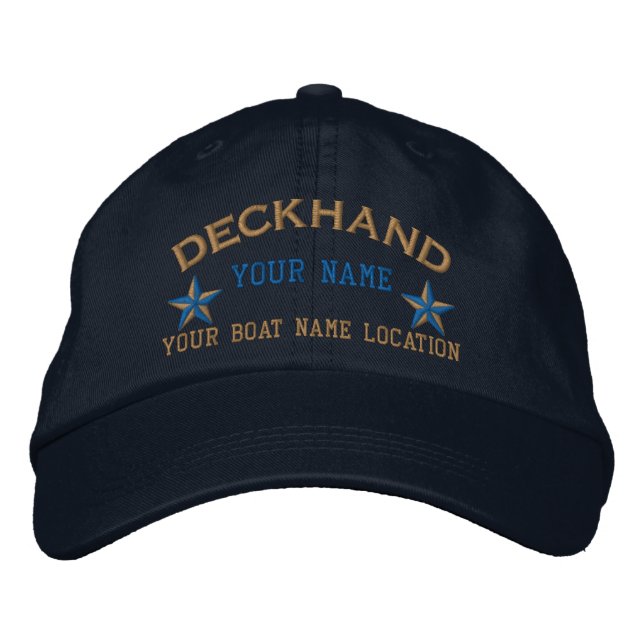 Boné Personalized Deckhand Stars Ball Cap Embroidery (Frente)