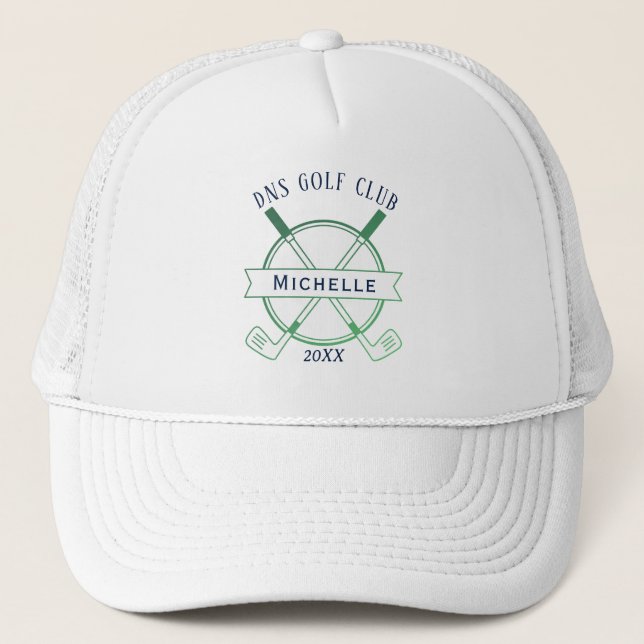 Boné Personalized Golf Club Name Classic Trucker Hat (Frente)