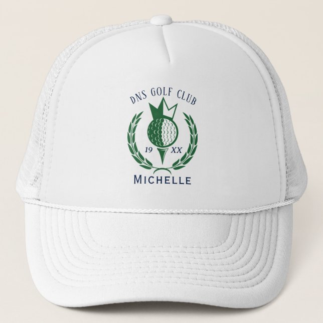 Boné Personalized Golf Club Name Classic Trucker Hat (Frente)