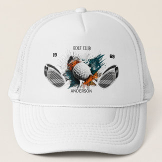 Boné Personalized Golf Club Name Custom Trucker Hat 