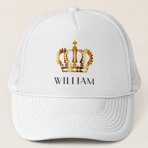 Boné Personalized Royal Gold Crown White