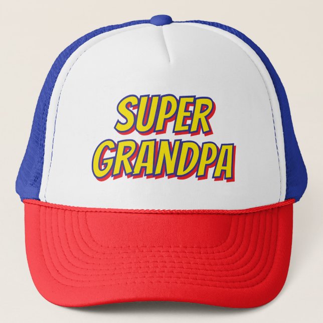 Boné Personalized Super Grandpa, Superhero Father's Day (Frente)
