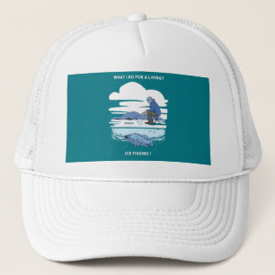 Boné Pesca no Gelo - Design de Pescador de Inverno
