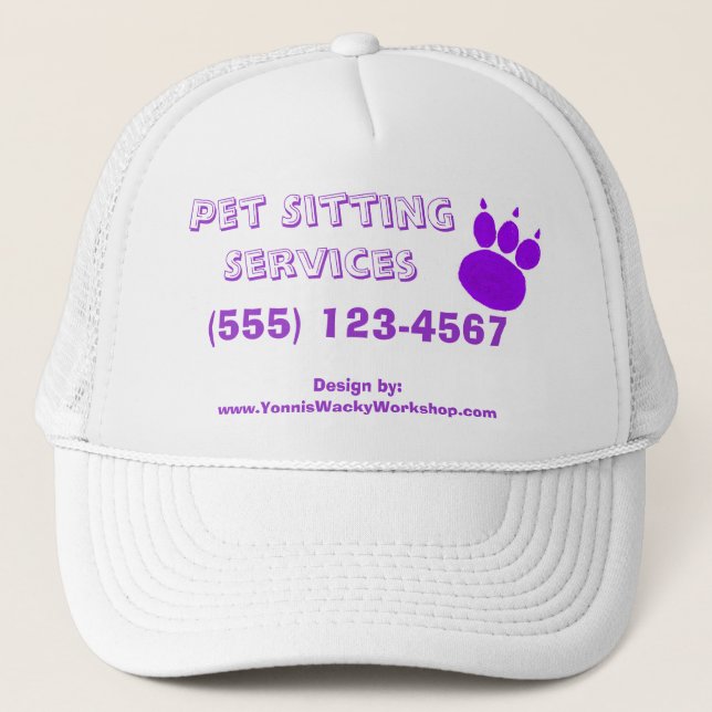 Boné Pet Sitting Services Paw Print (Frente)