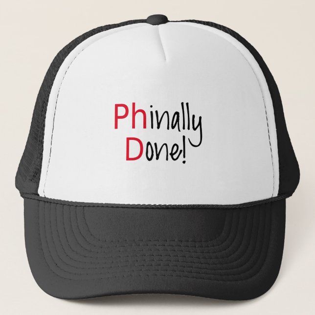 Boné Phinally feito, formando do PhD, presente da (Frente)
