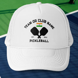 Boné Pickleball Club Team Name India Indian Flag Custom
