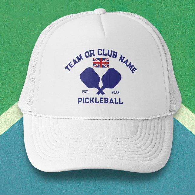 Boné Pickleball Club Team UK United Kingdom Flag Custom (Criador carregado)