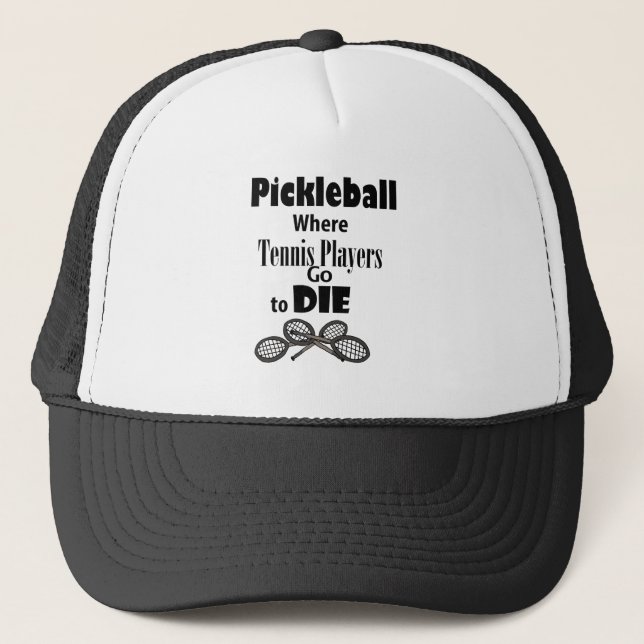 Boné Pickleball engraçado aonde os jogadores de ténis (Frente)