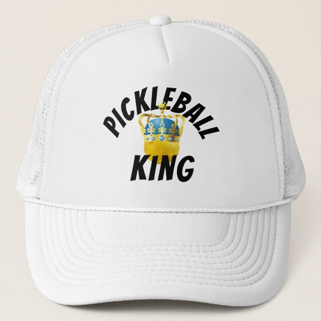 Boné Pickleball King, Pickleball Amarelo Vestindo Uma C (Frente)