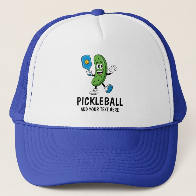 Boné Picles Personalizados Jogando Pickleball Engraçado (Frente)