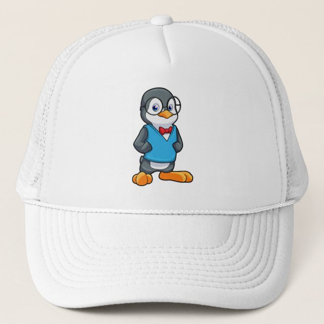 Boné Pinguim como Nerd de óculos (Frente)