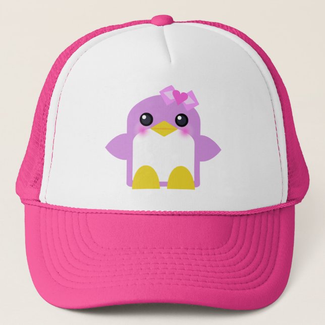 Boné pinguim kawaii garota rosa doce tweety (Frente)