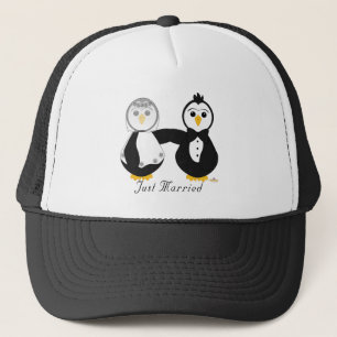 Boné Pinguins casando-se com Recem casados