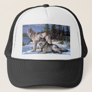 Boné Pintura de dois lobos árticos