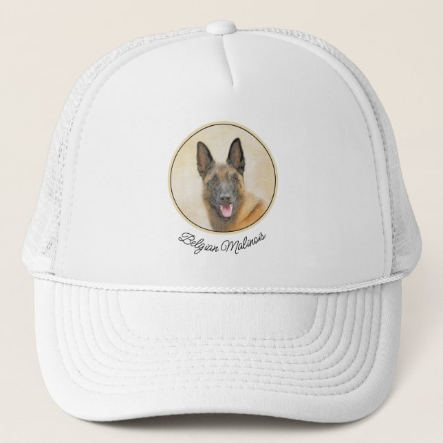 Boné Pintura de Malinois Belga - Arte Original de Cacho (Frente)
