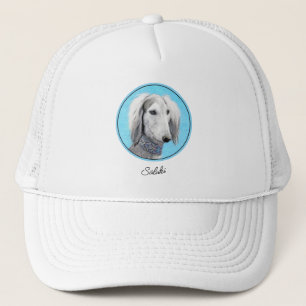 Boné Pintura de Saluki (Prata) - Arte de Cachorro Origi