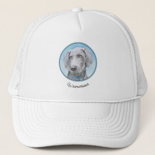 Boné Pintura de Weimaraner - Arte de Cachorro Original