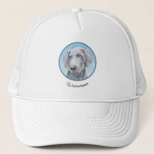 Boné Pintura de Weimaraner - Arte de Cachorro Original (Frente)