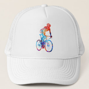 Boné Pintura em Aquarela Bicicleta de Ciclo de Estrada