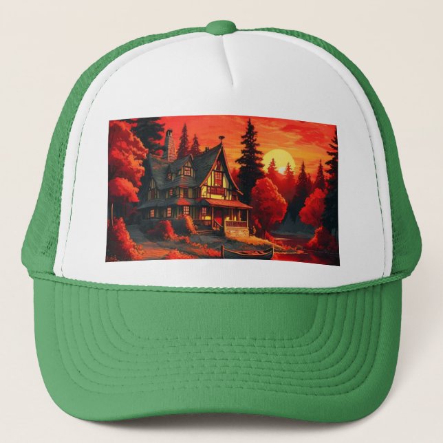 Boné Pintura solar com algodão e lago-66633 (Frente)