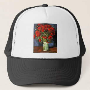 Boné Pintura Vintage Van Gogh Flores Vaso em Flor