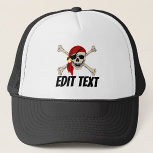 Boné Pirate Hat, adicionar texto, nome, empresa, barco,
