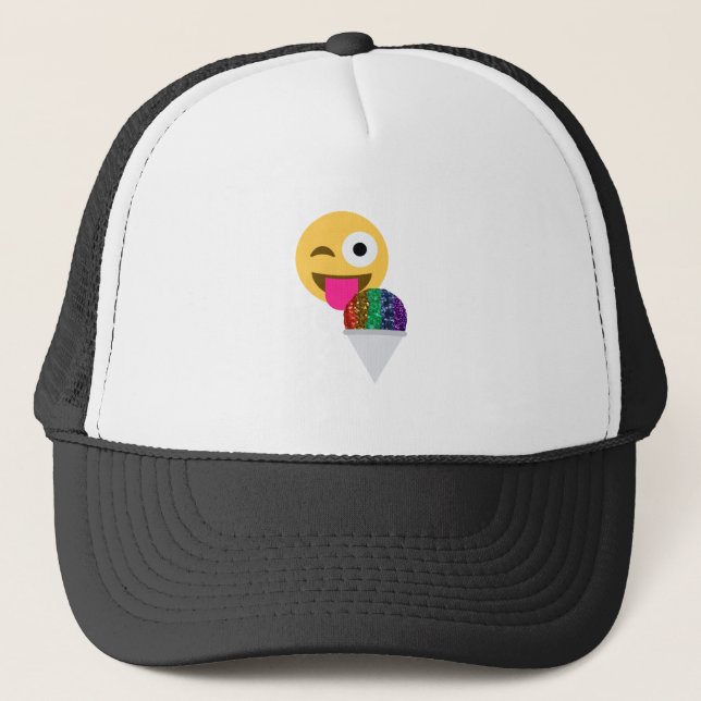 Boné piscar os olhos emoji brilhante (Frente)