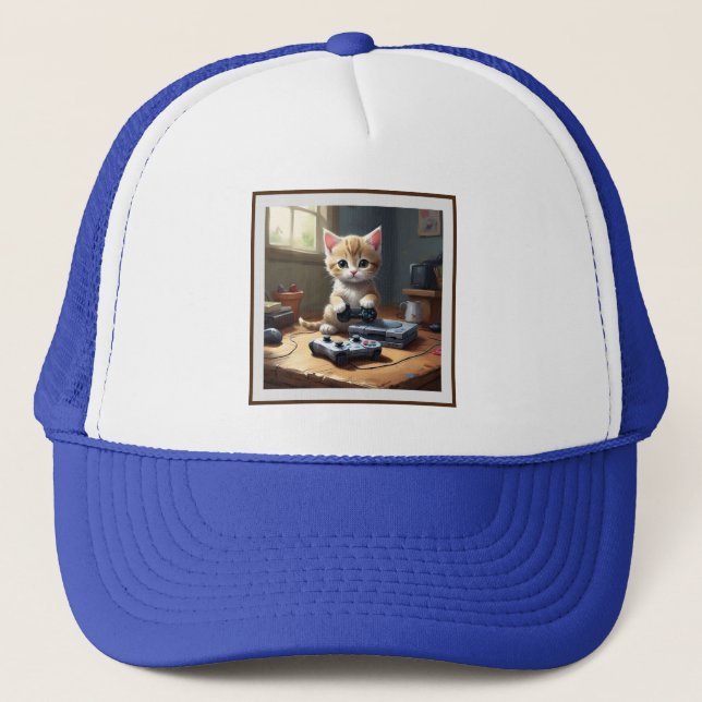 Boné "Pixel Paws: The Gamer Kitten in Action" (Frente)