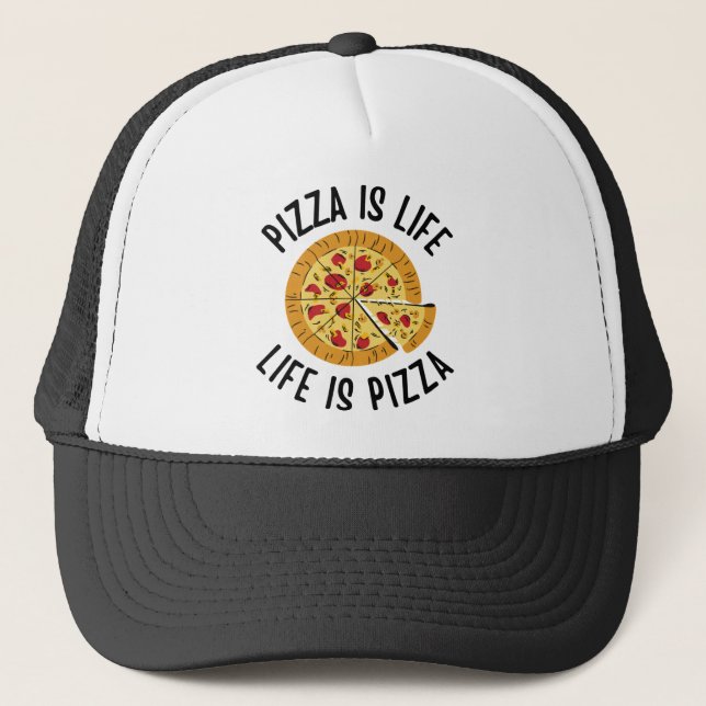 Boné Pizza É Vida É Pizza Engraçado (Frente)