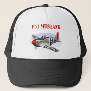 Boné Plano Prata-Vermelho do mustang P51