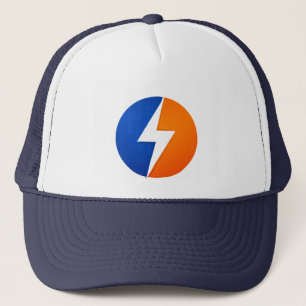Boné Play Charged Bolt Logo Trucker – Azul e Laran