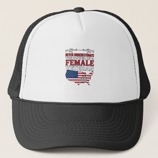 Boné Poder de Veterana Patriota Desenho de Camisa Vinta (Frente)