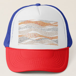 Boné Pointilismo Wavy Polka: Têxtil de Doodle Cute