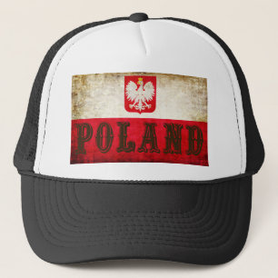 Boné Polônia Flag Grunge