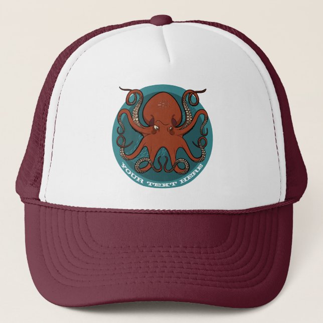 Boné Polvo Vermelho Adicione Seu Nome Monstro Marinho C (Frente)