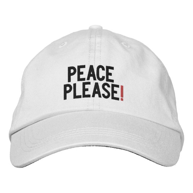 Boné Ponto de exclamação da paz, branco vermelho-preto (Frente)