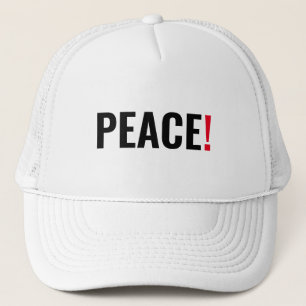 Boné Ponto de exclamação da paz negro, vermelho-branco,