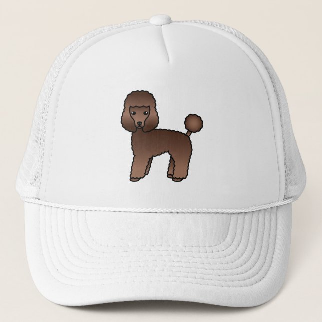 Boné Poodle Toy Marrom Fofo Cachorro Cartoon (Frente)
