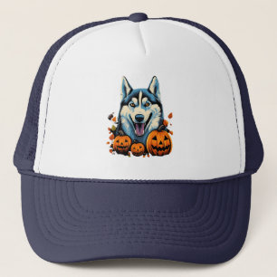 Boné Pop Art Sorridente Cachorro Rouco com Pumpkins Hal