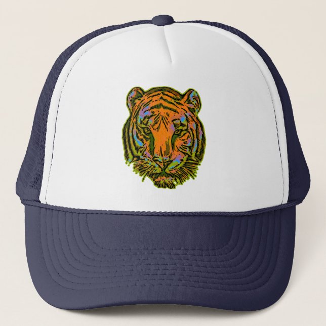 Boné Pop Art TIGER HEAD + seu backgr. & ideias (Frente)