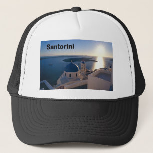 Boné Por do sol de Santorini da piscina (St.K)