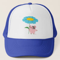 Porco De Cartoon Bonito Com Chapéu De Presente (Az