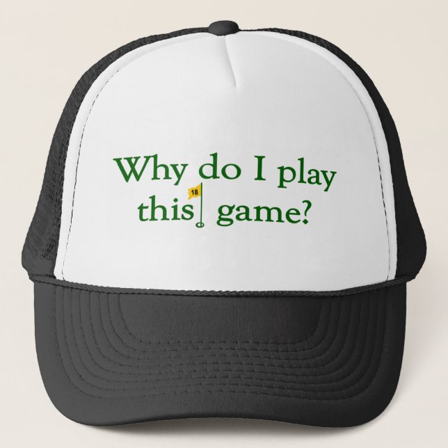 Boné Porque faz o jogo de I este jogo (o golfe) (Frente)
